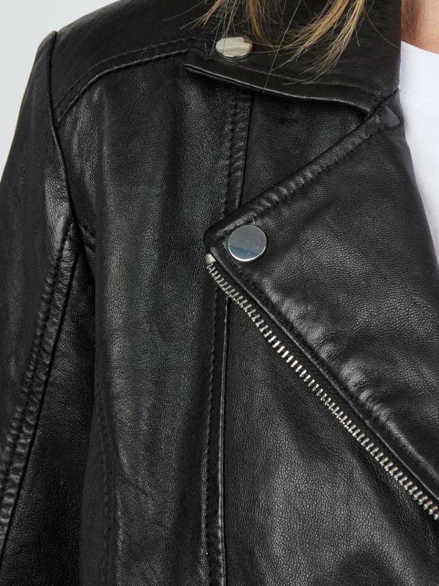 JCC Jacken & Westen*Damen Lederjacke schwarz uni