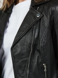 JCC Jacken & Westen*Damen Lederjacke schwarz uni