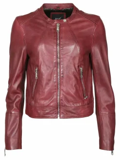 Maze Jacken & Westen*Damen Lederjacke bordeaux uni