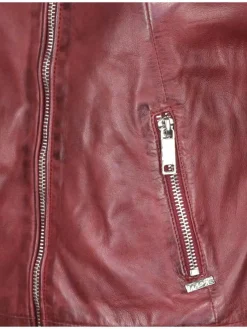 Maze Jacken & Westen*Damen Lederjacke bordeaux uni