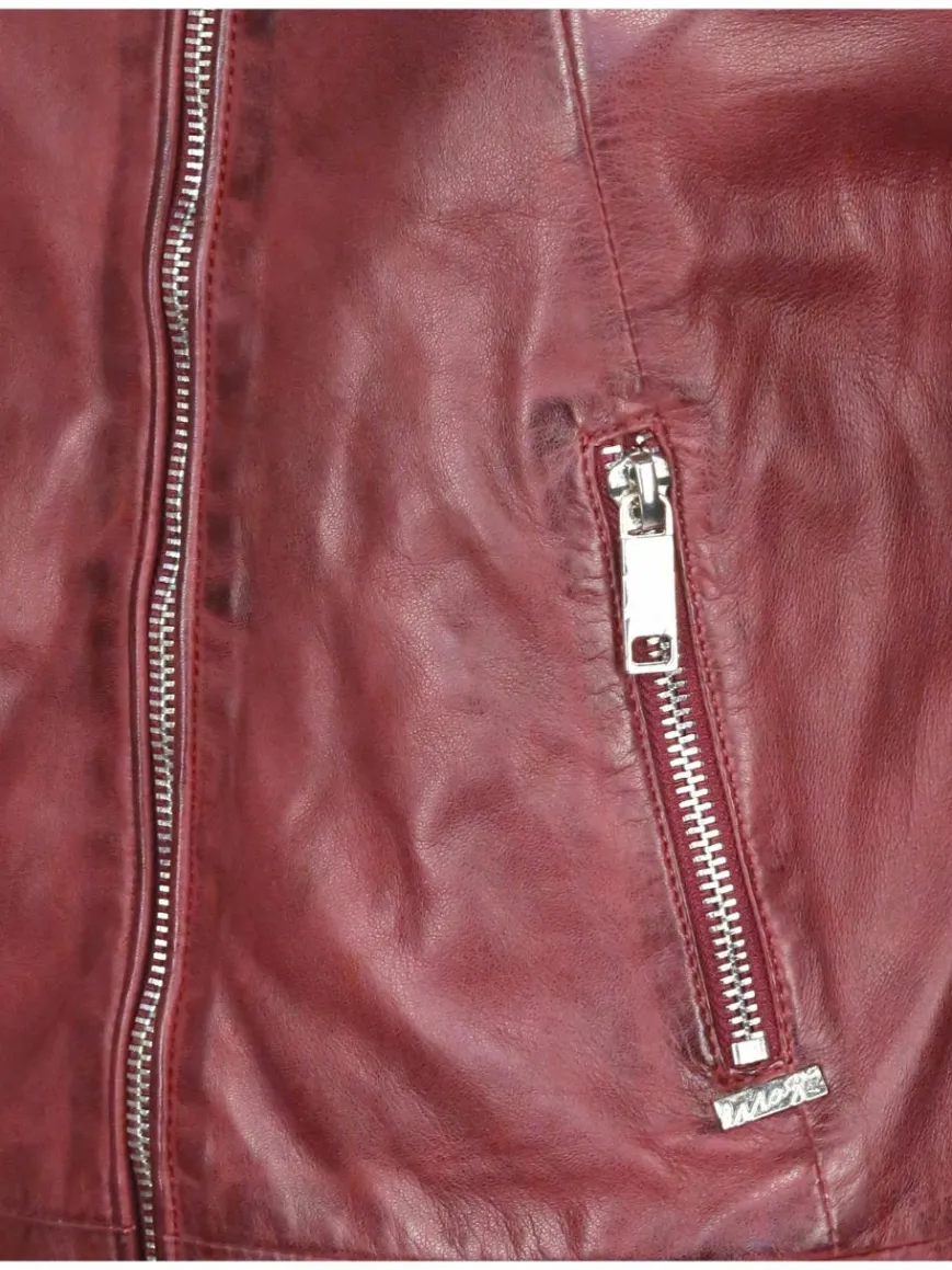 Maze Jacken & Westen*Damen Lederjacke bordeaux uni