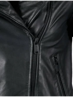 Mustang Blazer*Damen Lederjacke schwarz uni