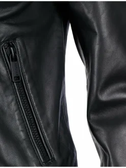 Mustang Blazer*Damen Lederjacke schwarz uni