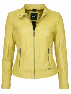Maze Jacken & Westen*Damen Lederjacke gelb uni