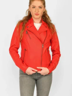 Maze Jacken & Westen*Damen Lederjacke rot uni