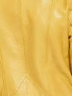 Maze Jacken & Westen*Damen Lederjacke gelb uni