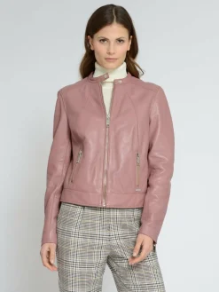 Maze Jacken & Westen*Damen Lederjacke rosa uni