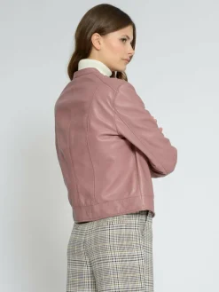 Maze Jacken & Westen*Damen Lederjacke rosa uni