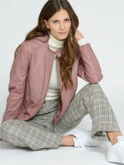 Maze Jacken & Westen*Damen Lederjacke rosa uni