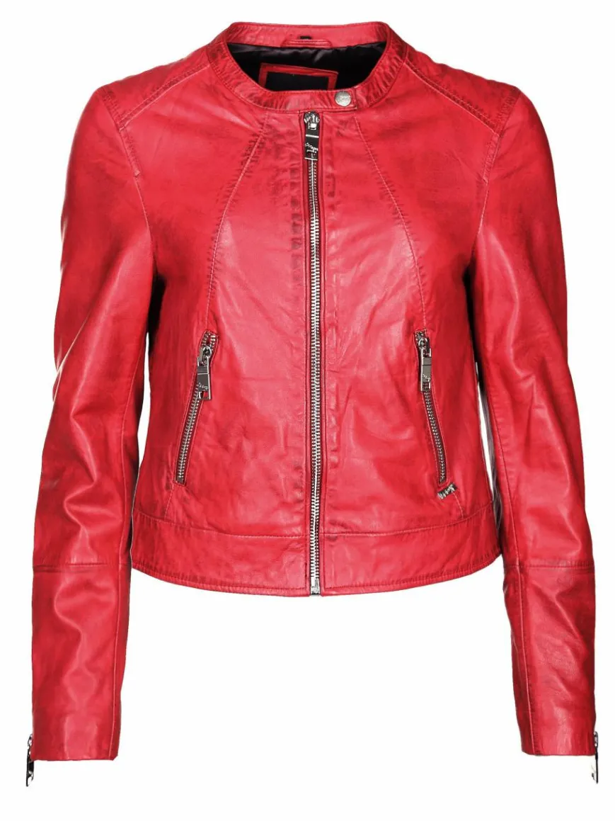 Maze Jacken & Westen*Damen Lederjacke rot uni