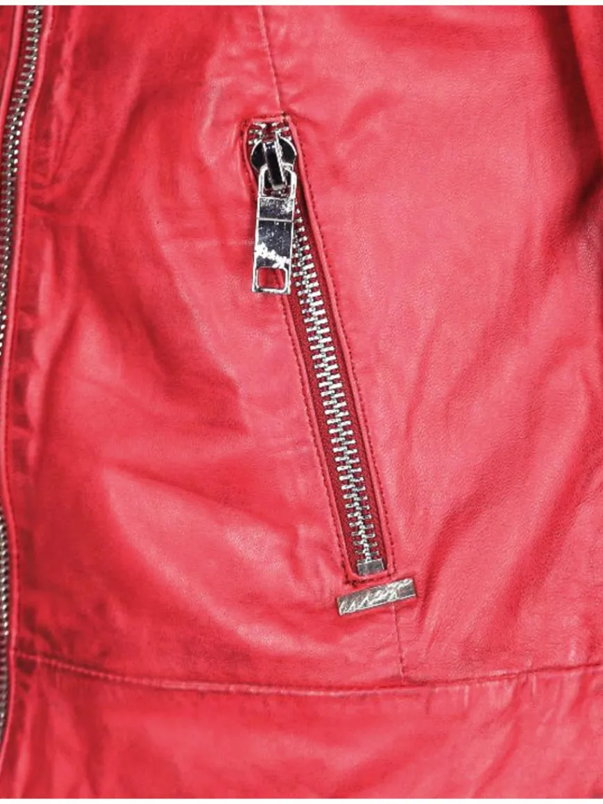 Maze Jacken & Westen*Damen Lederjacke rot uni