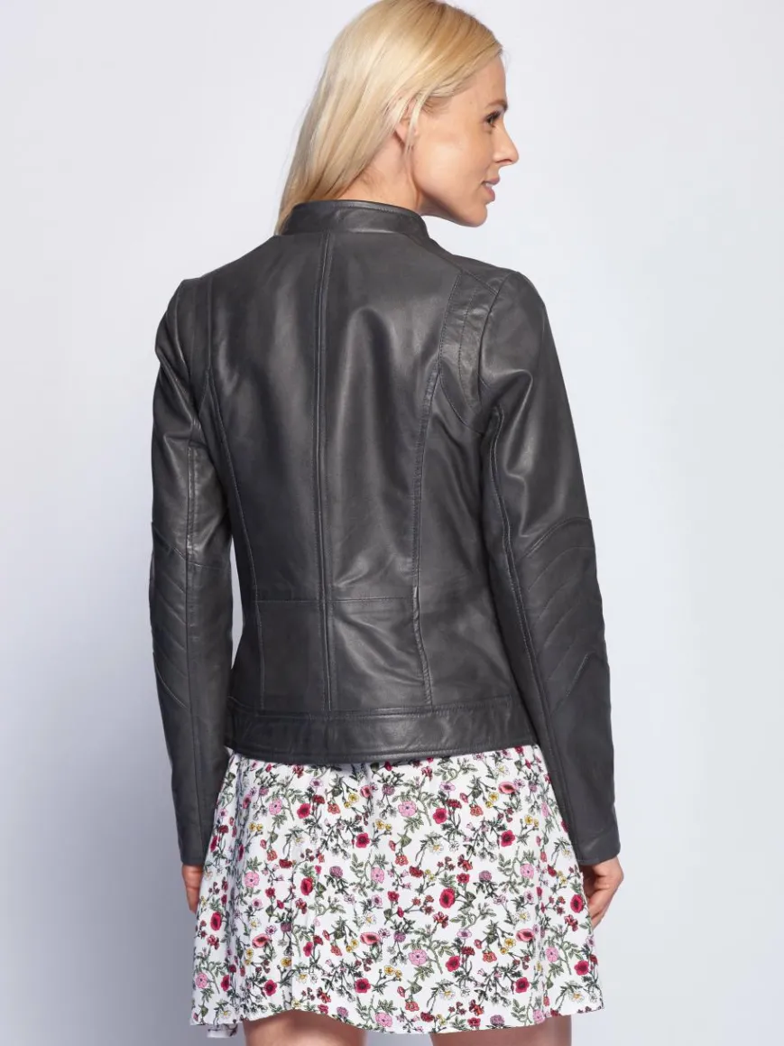 Maze Jacken & Westen*Damen Lederjacke grau uni