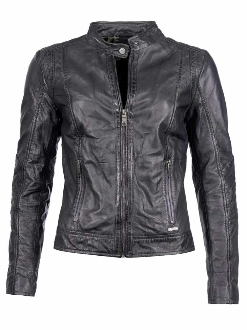 Maze Jacken & Westen*Damen Lederjacke grau uni