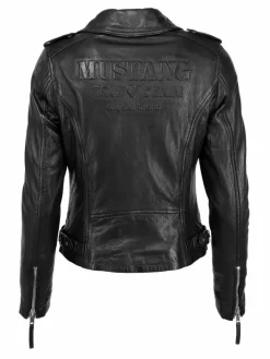 Mustang Blazer*Damen Lederjacke schwarz uni