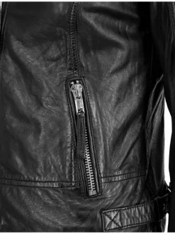 Mustang Blazer*Damen Lederjacke schwarz uni