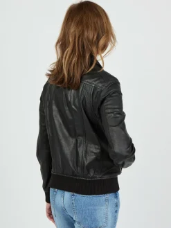 JCC Jacken & Westen*Damen Lederjacke schwarz uni