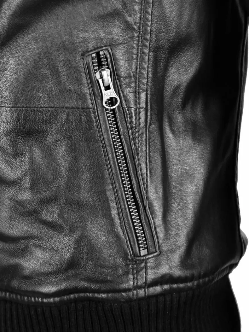 JCC Jacken & Westen*Damen Lederjacke schwarz uni