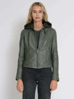 Mustang Blazer*Damen Lederjacke oliv uni