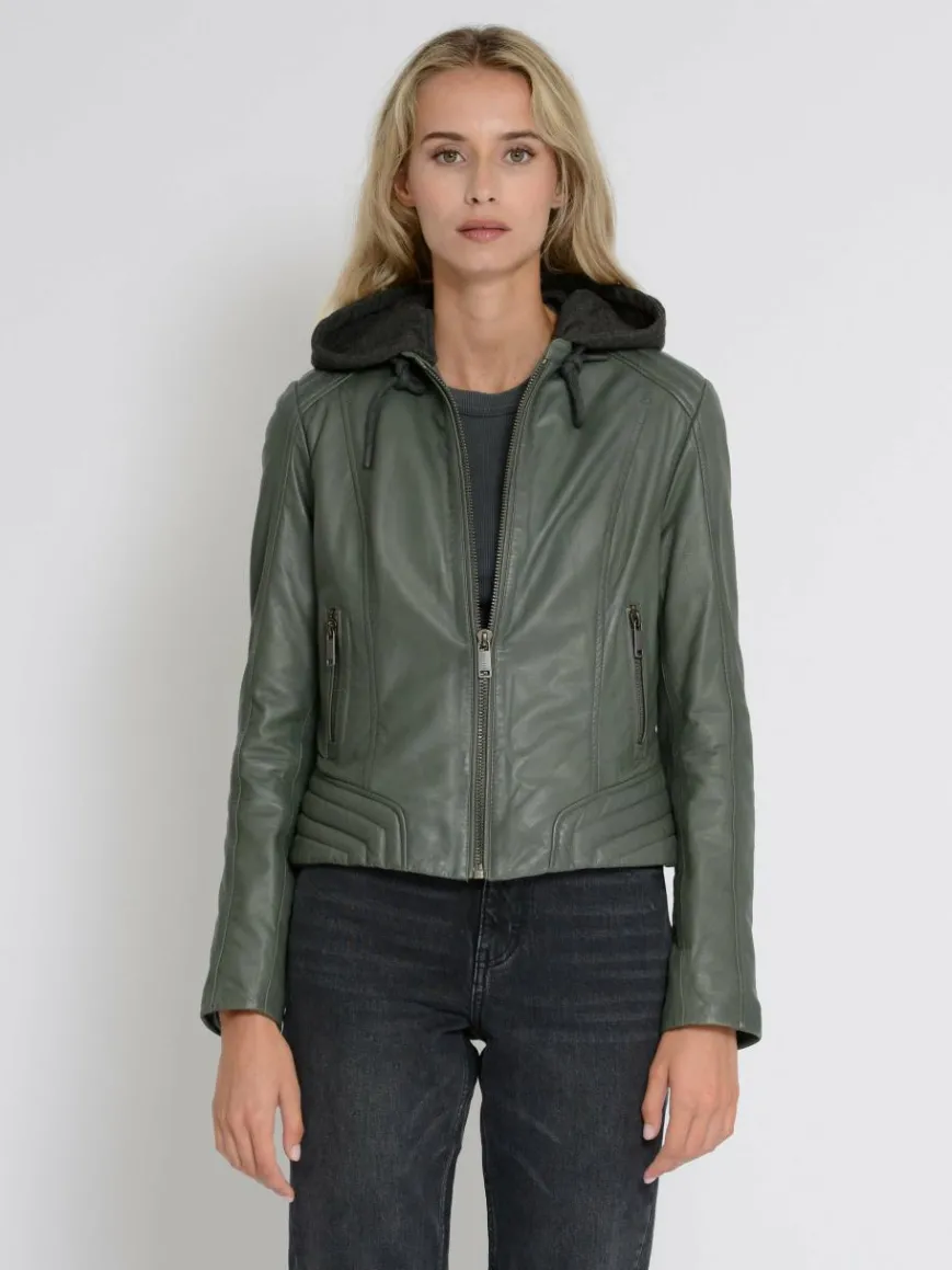 Mustang Blazer*Damen Lederjacke oliv uni