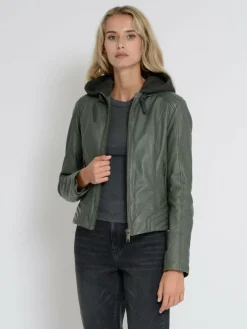 Mustang Blazer*Damen Lederjacke oliv uni