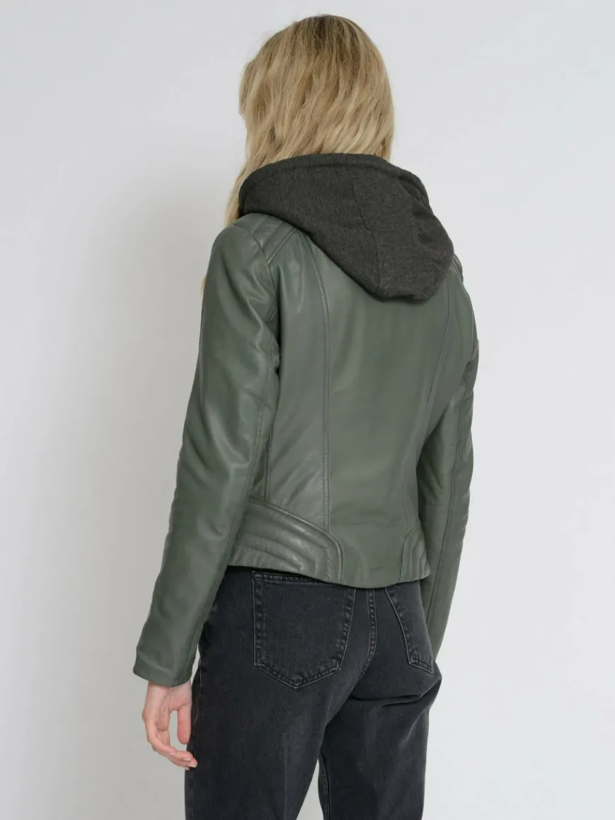 Mustang Blazer*Damen Lederjacke oliv uni