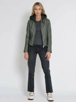 Mustang Blazer*Damen Lederjacke oliv uni