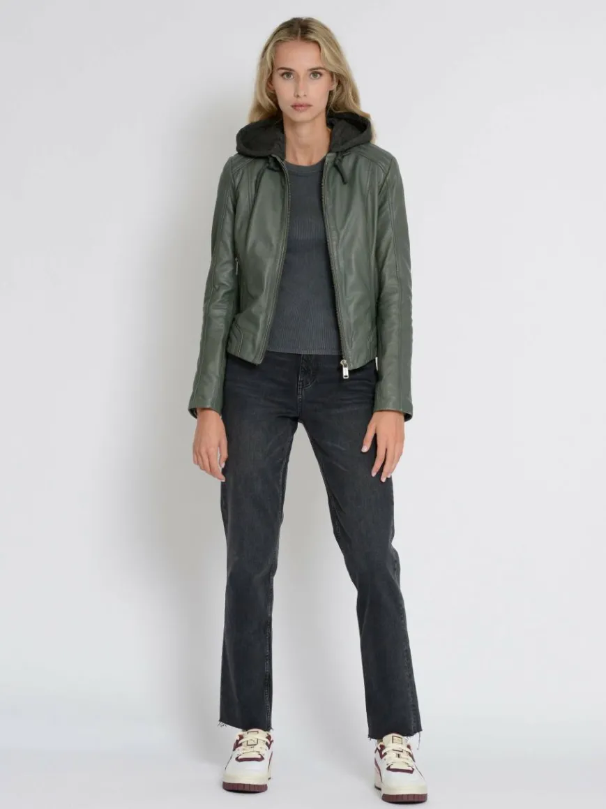 Mustang Blazer*Damen Lederjacke oliv uni