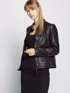 Maze Jacken & Westen*Damen Lederjacke schwarz uni