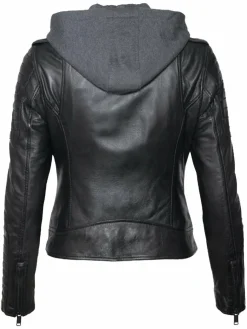 Mustang Blazer*Damen Lederjacke schwarz uni