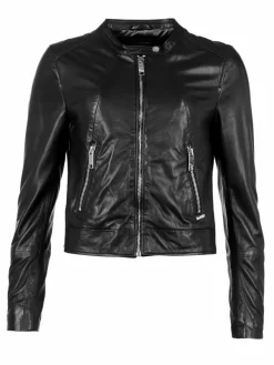 Maze Jacken & Westen*Damen Lederjacke schwarz uni