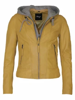 Maze Blazer*Damen Lederjacke gelb uni
