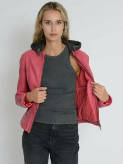 Mustang Blazer*Damen Lederjacke rot uni