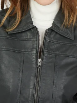 JCC Jacken & Westen*Damen Lederjacke grau uni