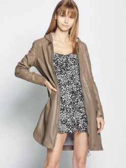 Maze Jacken & Westen*Damen Ledermantel taupe uni