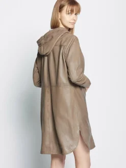 Maze Jacken & Westen*Damen Ledermantel taupe uni