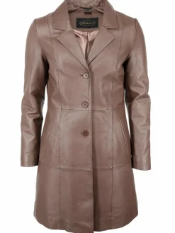 JCC Jacken & Westen*Damen Ledermantel braun uni