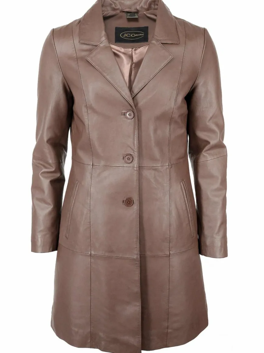 JCC Jacken & Westen*Damen Ledermantel braun uni