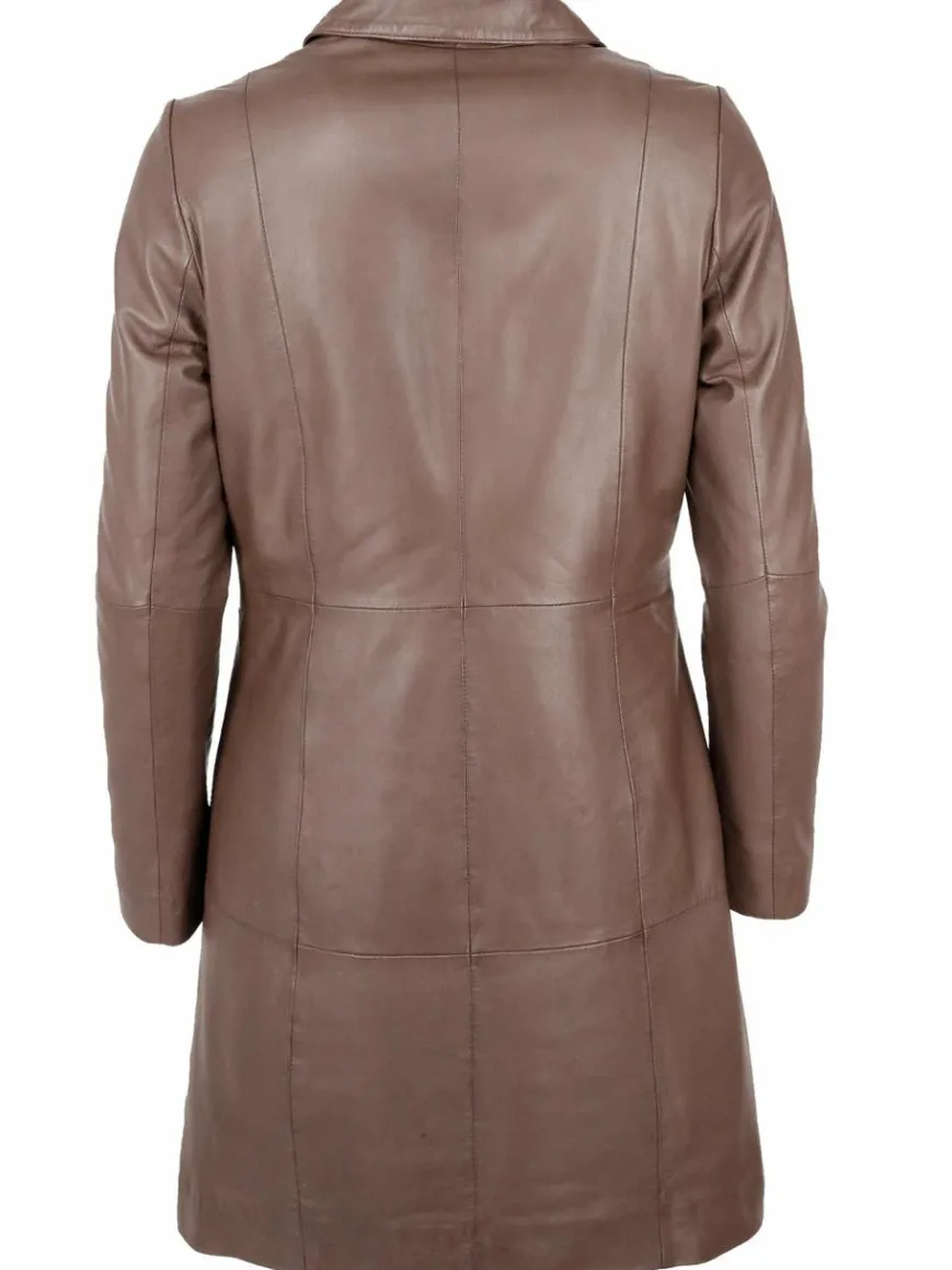 JCC Jacken & Westen*Damen Ledermantel braun uni