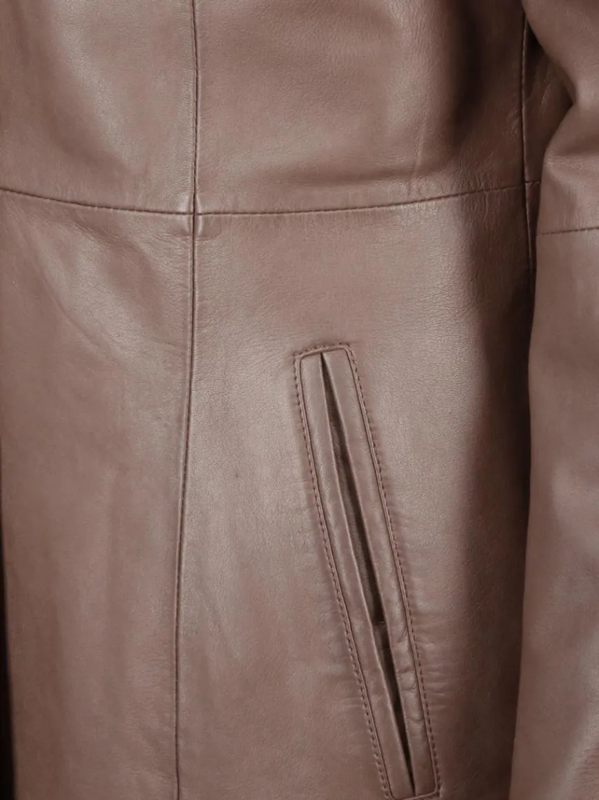 JCC Jacken & Westen*Damen Ledermantel braun uni