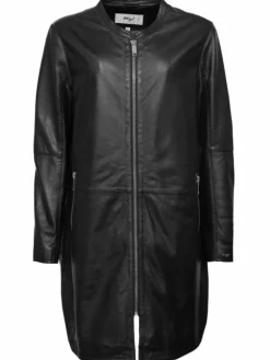 Maze Jacken & Westen*Damen Ledermantel schwarz uni