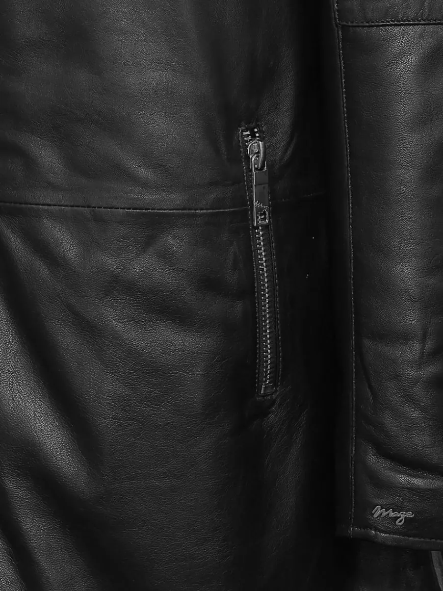 Maze Jacken & Westen*Damen Ledermantel schwarz uni