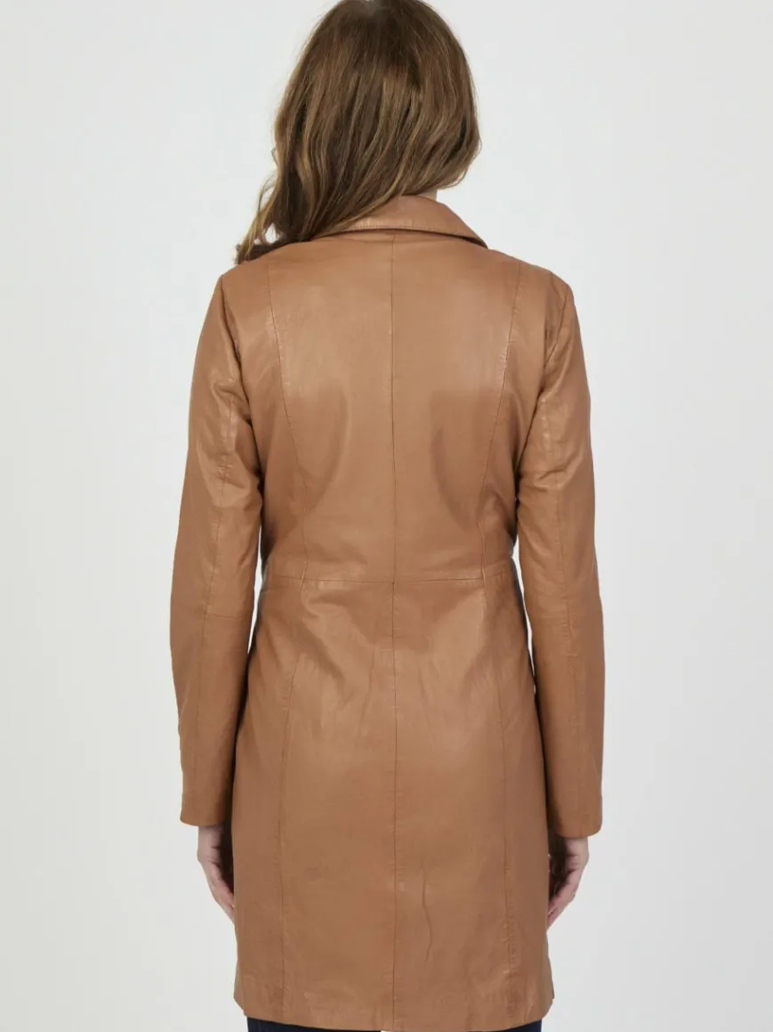 JCC Jacken & Westen*Damen Ledermantel cognac uni