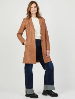 JCC Jacken & Westen*Damen Ledermantel cognac uni