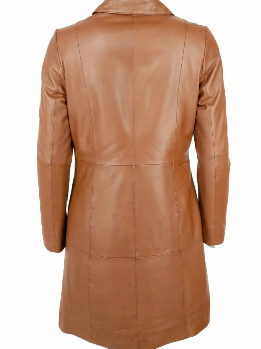 JCC Jacken & Westen*Damen Ledermantel cognac uni