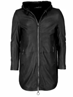 Maze Jacken & Westen*Damen Ledermantel schwarz uni