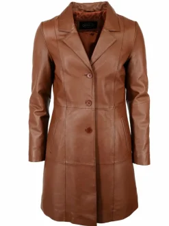 JCC Jacken & Westen*Damen Ledermantel braun uni