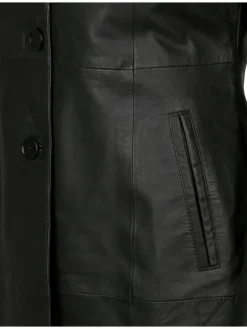 JCC Jacken & Westen*Damen Ledermantel schwarz uni