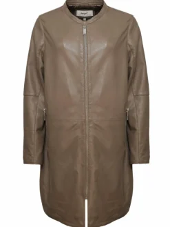 Maze Jacken & Westen*Damen Ledermantel taupe uni