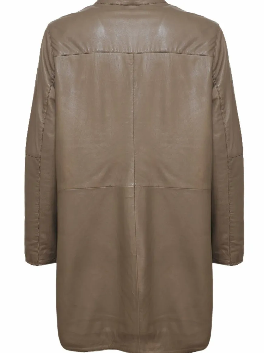 Maze Jacken & Westen*Damen Ledermantel taupe uni