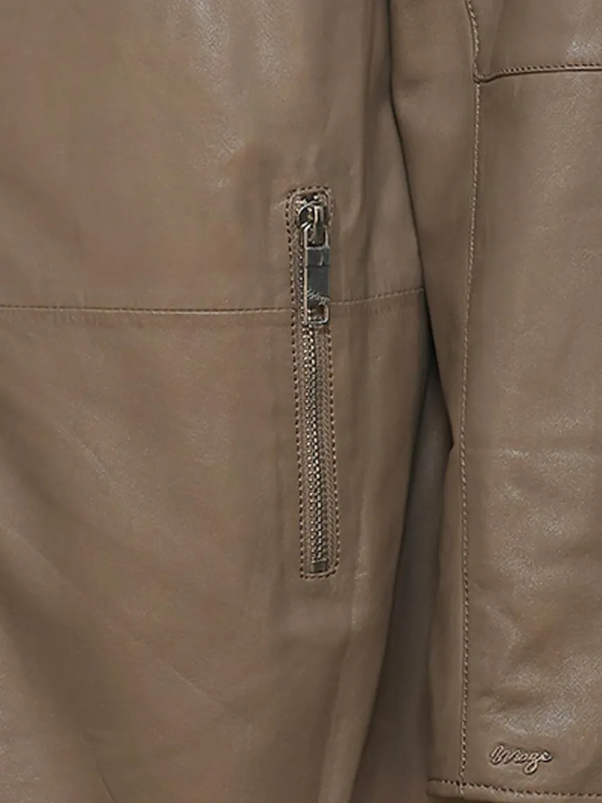 Maze Jacken & Westen*Damen Ledermantel taupe uni